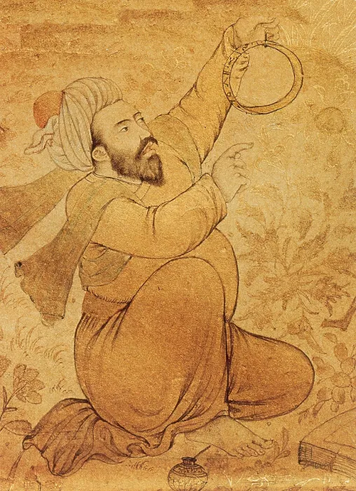 Framed Print : Indian Astronomer with Astrolabe, 17th Century Framed Print : Indian Astronomer with Astrolabe, 17th Century