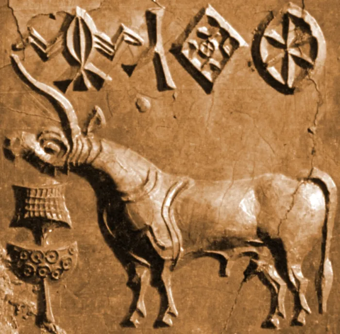 Framed Print : Indus Valley Unicorn Relief, Pakistan