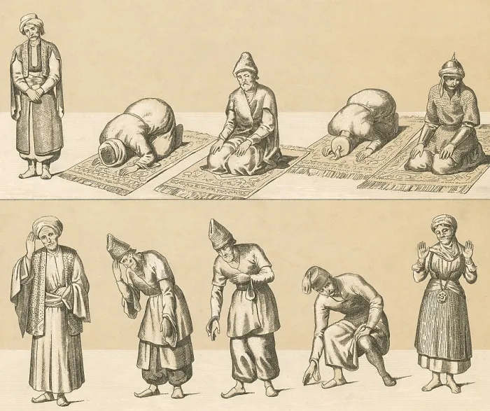 Framed Print : Islamic Attitudes of Worship