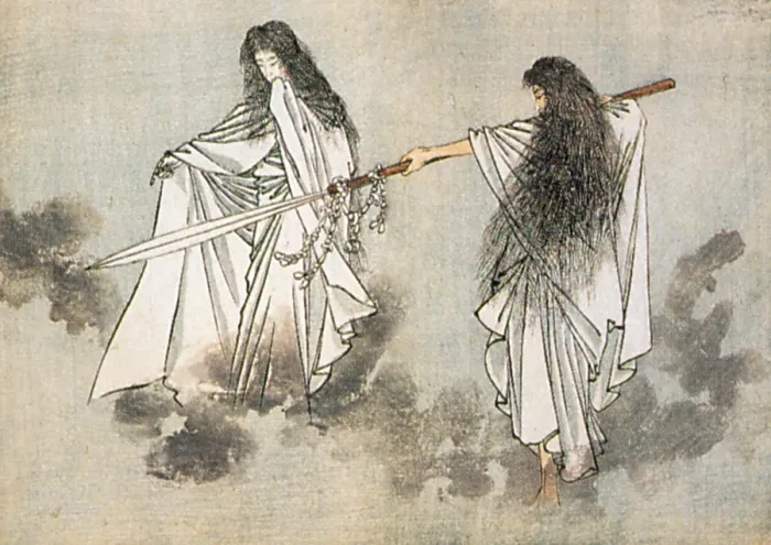 Framed Print : Izanagi and Izanami, Japanese Gods