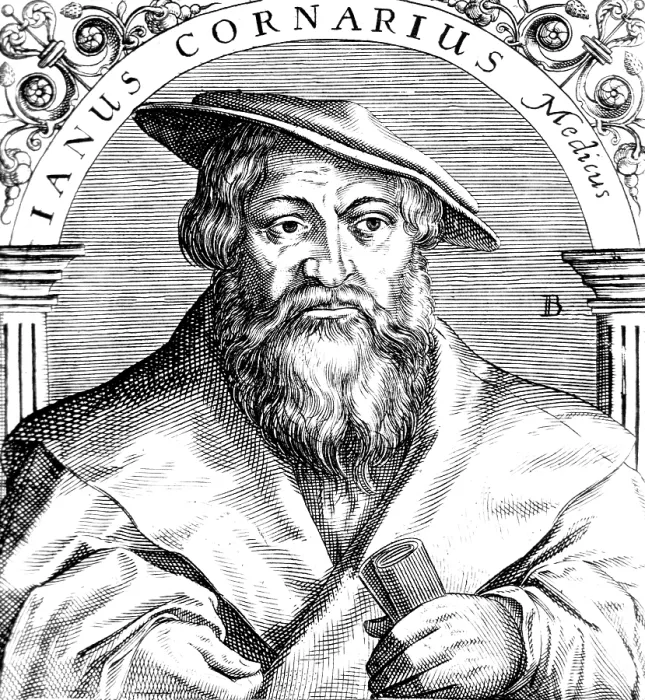 Framed Print : Janus Cornarius, German Philologist