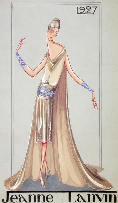 Framed Print : Jeanne Lanvin Fashion Design, 1927