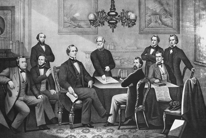 Framed Print : Jefferson Davis, Cabinet of the Confederate States Framed Print : Jefferson Davis, Cabinet of the Confederate States