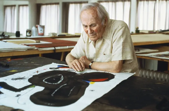 Framed Print : Joan Miro in his Studio Framed Print : Joan Miro in his Studio