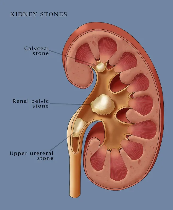 Framed Print : Kidney Stones, Illustration Framed Print : Kidney Stones, Illustration