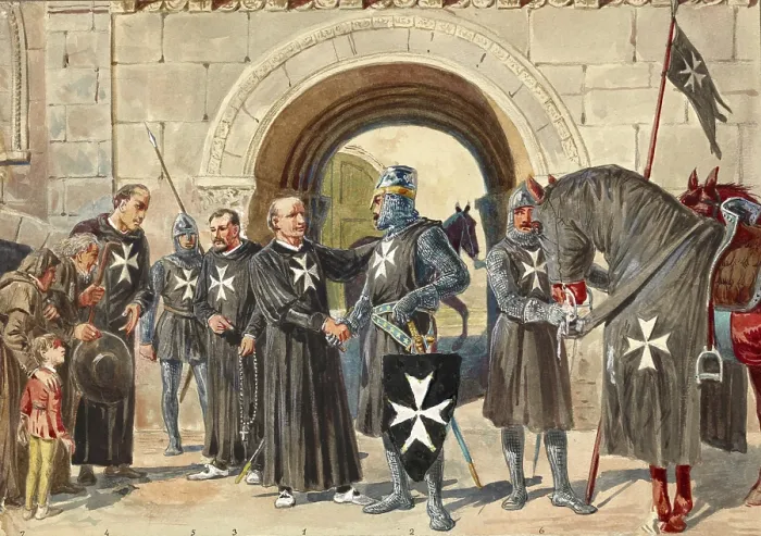 Framed Print : Knights Hospitaller of Malta, Illustration c. 1905 Framed Print : Knights Hospitaller of Malta, Illustration c. 1905