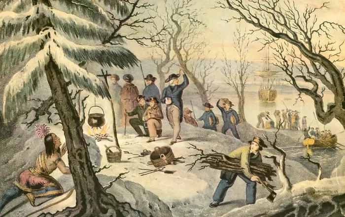 Framed Print : Landing of the Pilgrims at Plymouth Rock, 1620