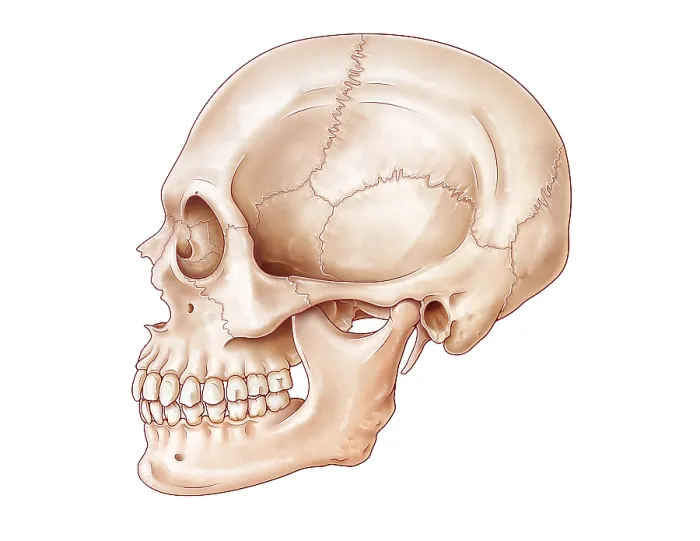 Framed Print : Lateral Skull, Illustration Framed Print : Lateral Skull, Illustration