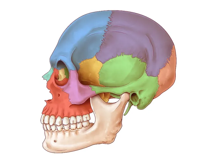 Framed Print : Lateral Skull, Illustration Framed Print : Lateral Skull, Illustration