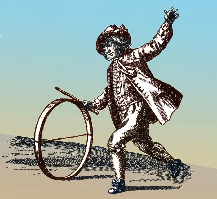 Framed Print : Le Jeu du Cerceau, Hoop Rolling, 18th Century Framed Print : Le Jeu du Cerceau, Hoop Rolling, 18th Century