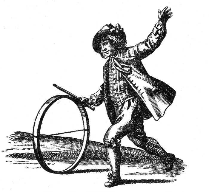 Framed Print : Le Jeu du Cerceau, Hoop Rolling, 18th Century