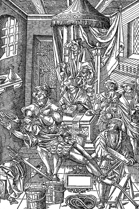 Framed Print : Legal Torture, Forced Ingestion of Water, 1541