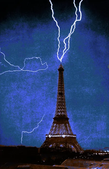 Framed Print : Lightning Strikes Eiffel Tower, 1902 Framed Print : Lightning Strikes Eiffel Tower, 1902