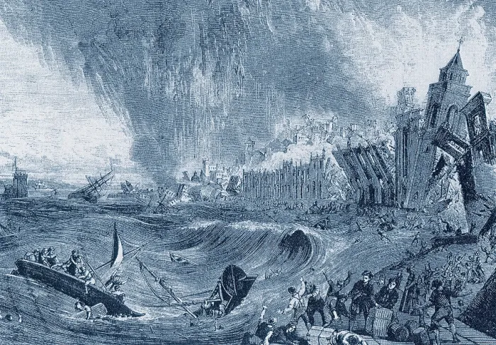Framed Print : Lisbon Tsunami, 1755