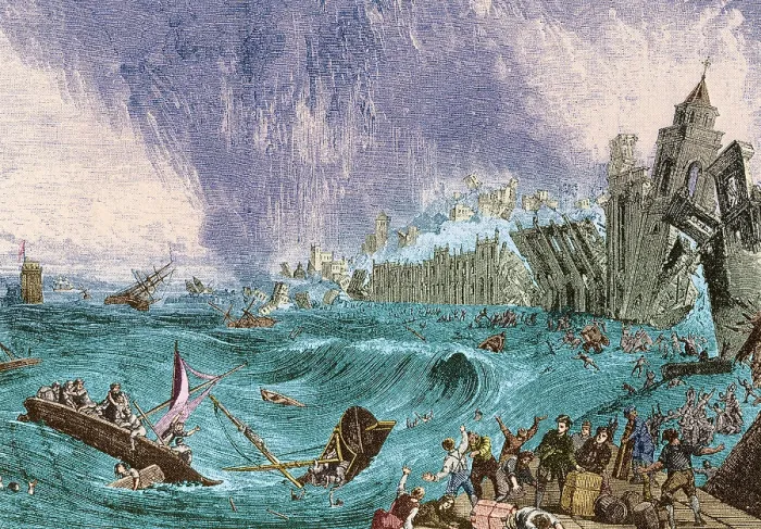 Framed Print : Lisbon Tsunami, 1755