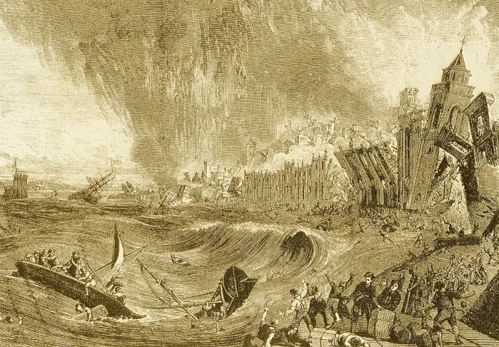 Framed Print : Lisbon Tsunami, 1755