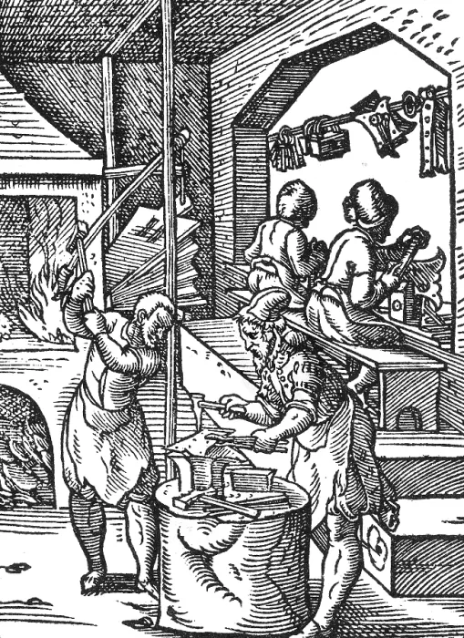 Framed Print : Locksmith, Medieval Tradesmen Framed Print : Locksmith, Medieval Tradesmen