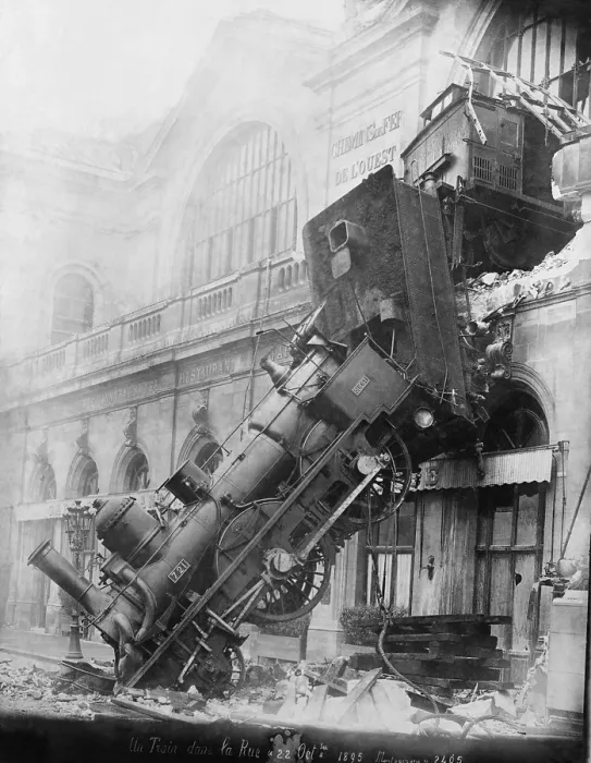 Framed Print : Locomotive Crash, Montparnasse Station Train Wreck, Railway History