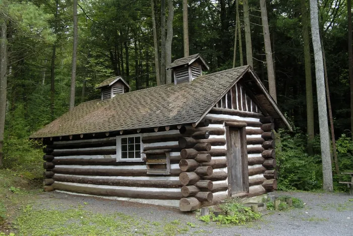 Framed Print : Log Cabin. Log cabin in a state park in Pennsylvania Framed Print : Log Cabin. Log cabin in a state park in Pennsylvania