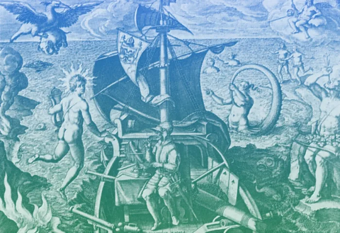 Framed Print : Magellan Setting Out to Sea, 1519