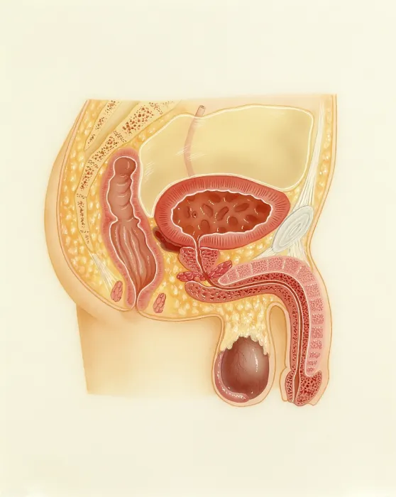 Framed Print : Male pelvic area