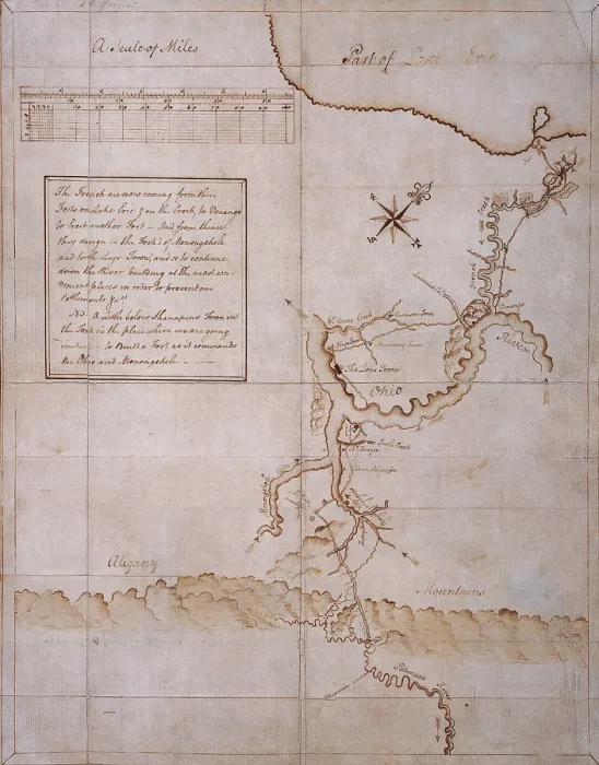 Framed Print : Map by General George Washington, 1753-54 Framed Print : Map by General George Washington, 1753-54