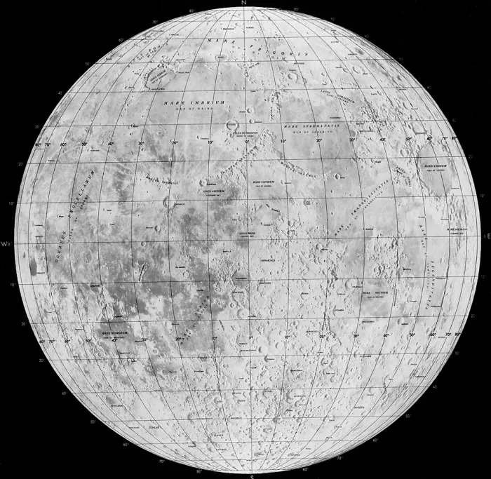 Framed Print : Map of Moon Framed Print : Map of Moon