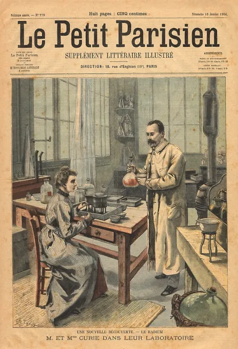 Framed Print : Marie and Pierre Curie In Laboratory