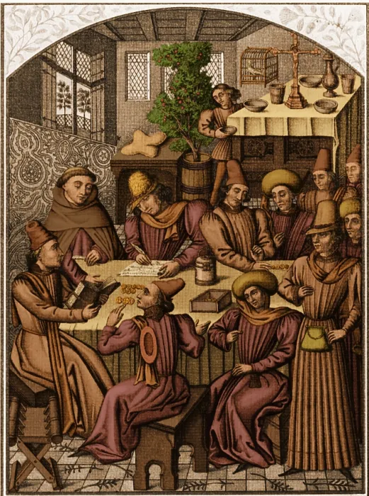 Framed Print : Medieval Accountants, 1466 Framed Print : Medieval Accountants, 1466