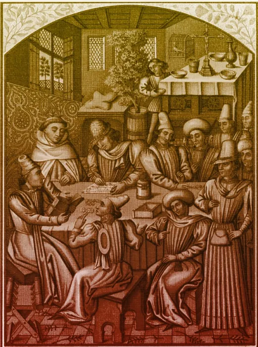 Framed Print : Medieval Accountants, 1466 Framed Print : Medieval Accountants, 1466
