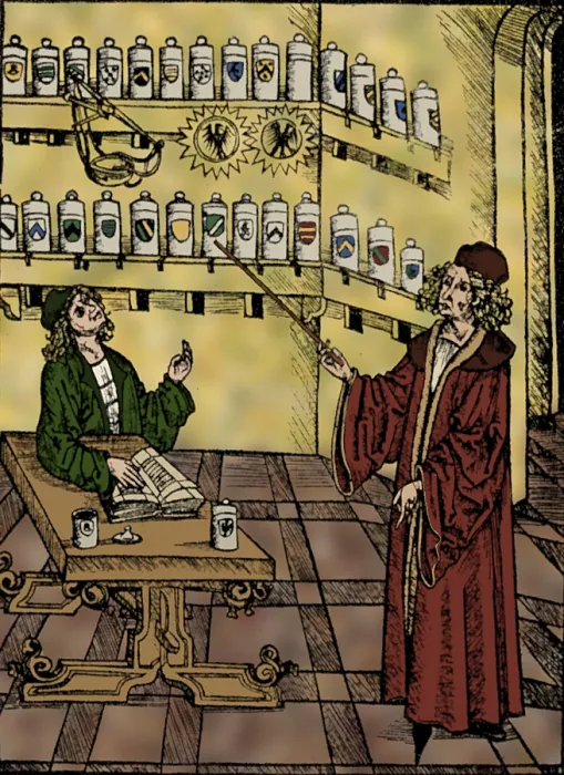 Framed Print : Medieval Italian Pharmacy Framed Print : Medieval Italian Pharmacy