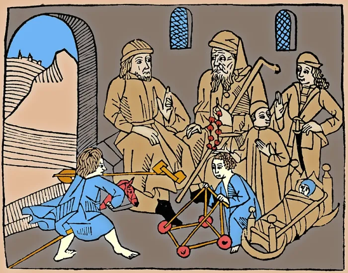 Framed Print : Medieval Toys, 15th century Framed Print : Medieval Toys, 15th century