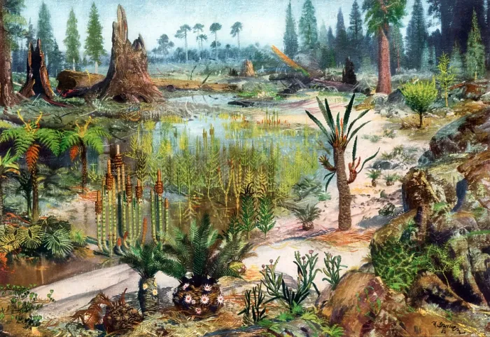Framed Print : Mesozoic Landscape Framed Print : Mesozoic Landscape
