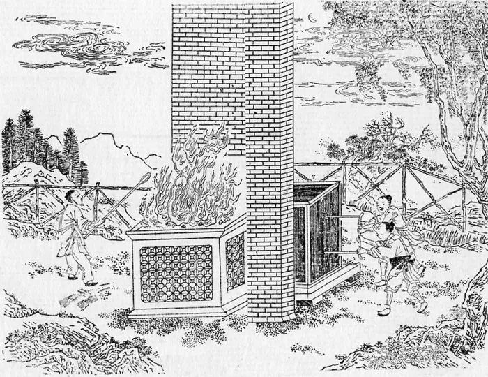 Framed Print : Ming Dynasty Silver Smelting Framed Print : Ming Dynasty Silver Smelting