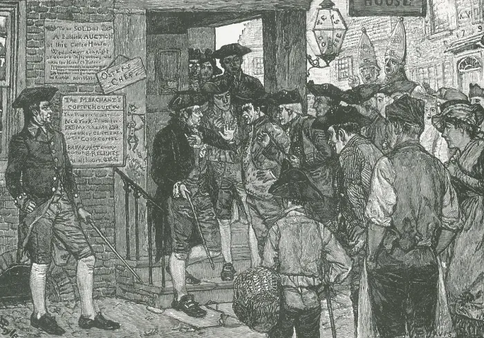 Framed Print : Mob Confronting Stamp Officer
