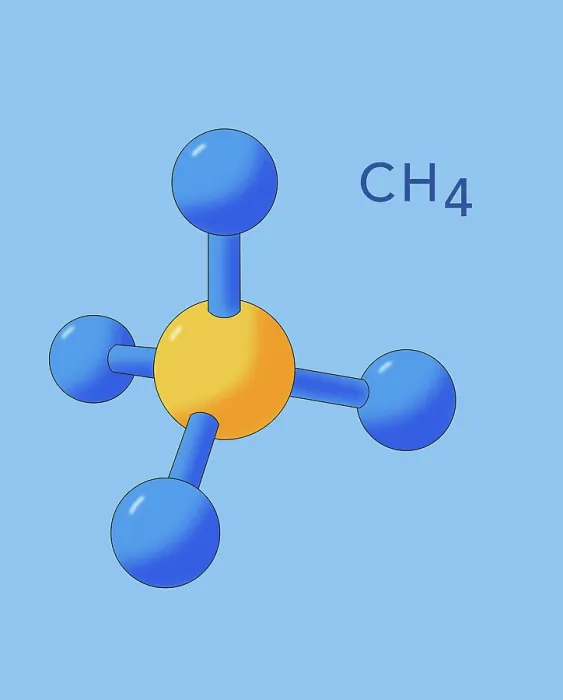 Framed Print : Molecular Model of Methane, CH4, Illustration Framed Print : Molecular Model of Methane, CH4, Illustration