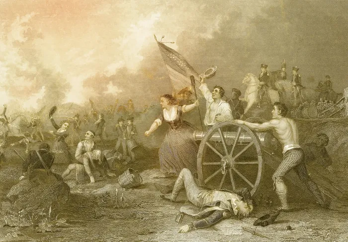 Framed Print : Molly Pitcher at the Battle of Monmouth, 1778 Framed Print : Molly Pitcher at the Battle of Monmouth, 1778