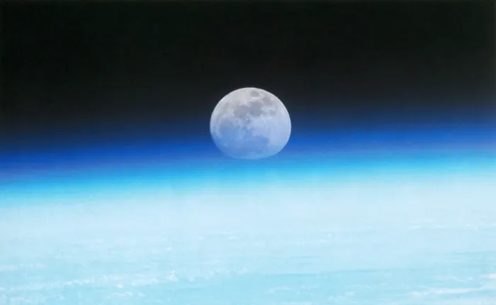 Framed Print : Moonrise From Space, STS-103 Framed Print : Moonrise From Space, STS-103