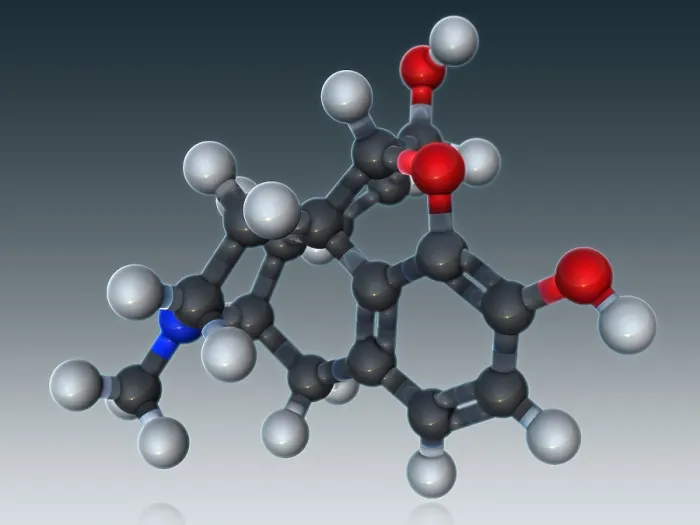 Framed Print : Morphine Molecular Model Framed Print : Morphine Molecular Model