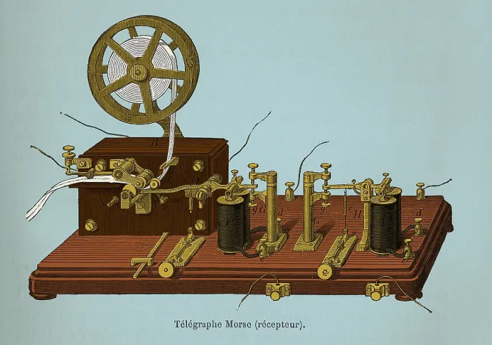Framed Print : Morse Telegraph, 19th Century