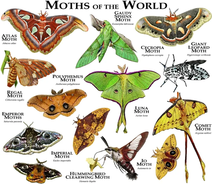 Framed Print : Moths of the World Framed Print : Moths of the World