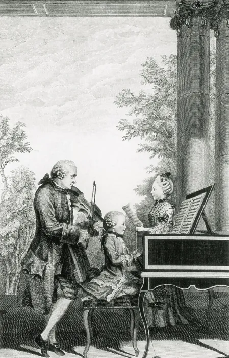 Framed Print : The Mozart Family On Tour, 1763 Framed Print : The Mozart Family On Tour, 1763