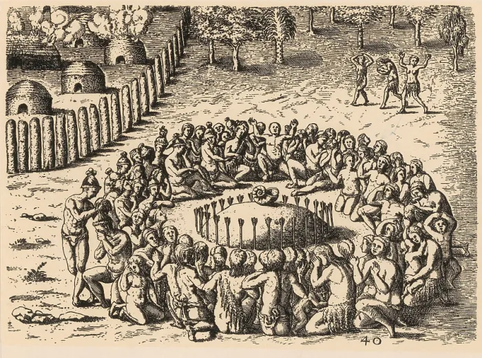 Framed Print : Native American Funeral, c. 1500s Framed Print : Native American Funeral, c. 1500s