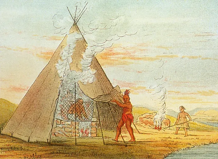 Framed Print : Native American Indian Sweat Lodge