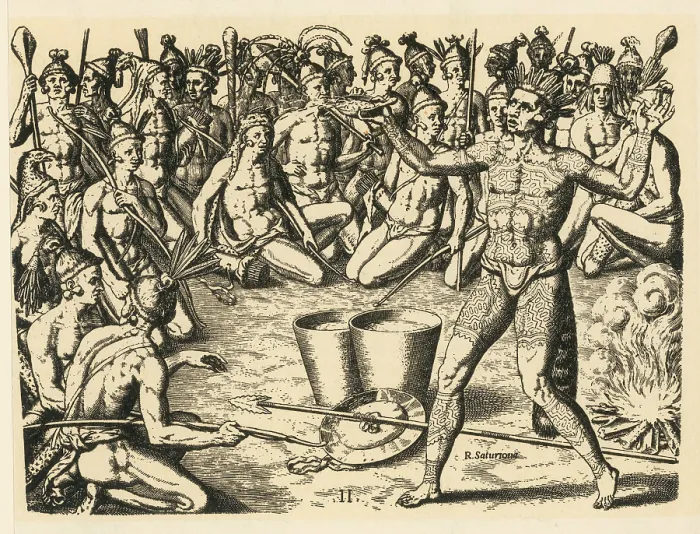 Framed Print : Native American Indian War Dance, 16th Century Framed Print : Native American Indian War Dance, 16th Century