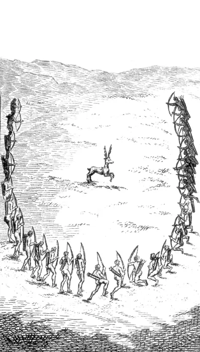 Framed Print : Native American Indians, Half-Moon Deer Hunting Tactic Framed Print : Native American Indians, Half-Moon Deer Hunting Tactic