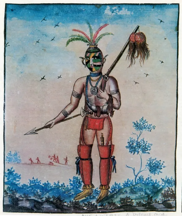 Framed Print : Native American with Scalps, 18th Century Framed Print : Native American with Scalps, 18th Century