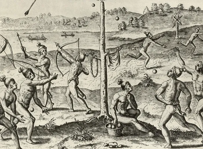 Framed Print : Native American Sports, 16th Century Framed Print : Native American Sports, 16th Century