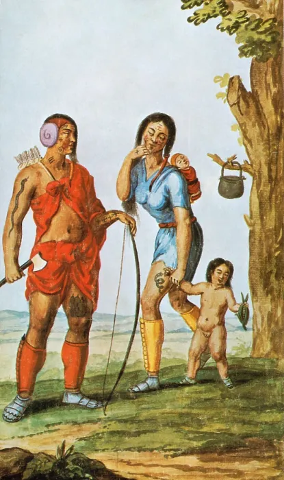 Framed Print : Native Americans in Manhattan, 16th Century Framed Print : Native Americans in Manhattan, 16th Century