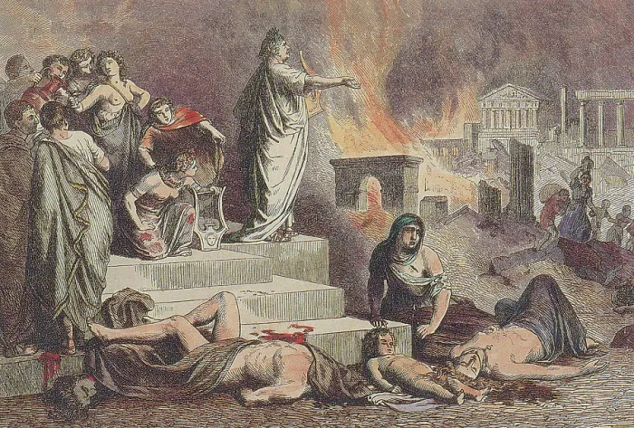 Framed Print : Nero and the Great Fire of Rome, 64 AD Framed Print : Nero and the Great Fire of Rome, 64 AD